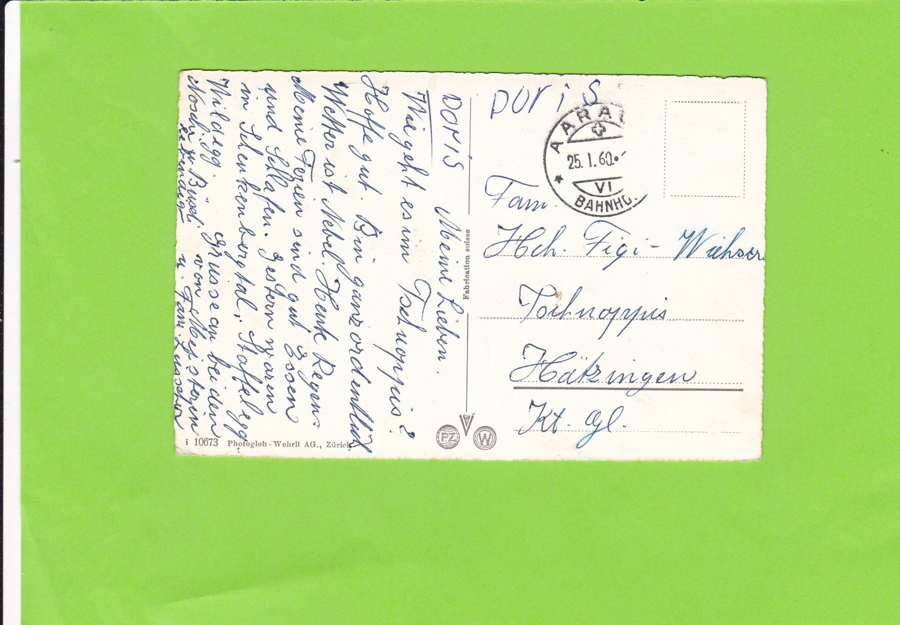 Ansichtskarten: Aarau-1960 – Gebraucht aus St. Peterzell von neckertal 1