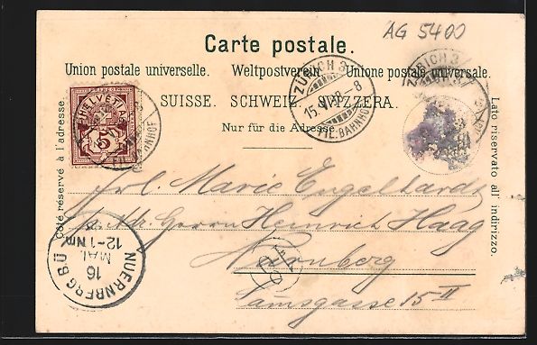 Cartoline postali: Litho Baden, Ortsansicht mit Flusss und  – Usato da Berlin venduto da bartko-reher 1