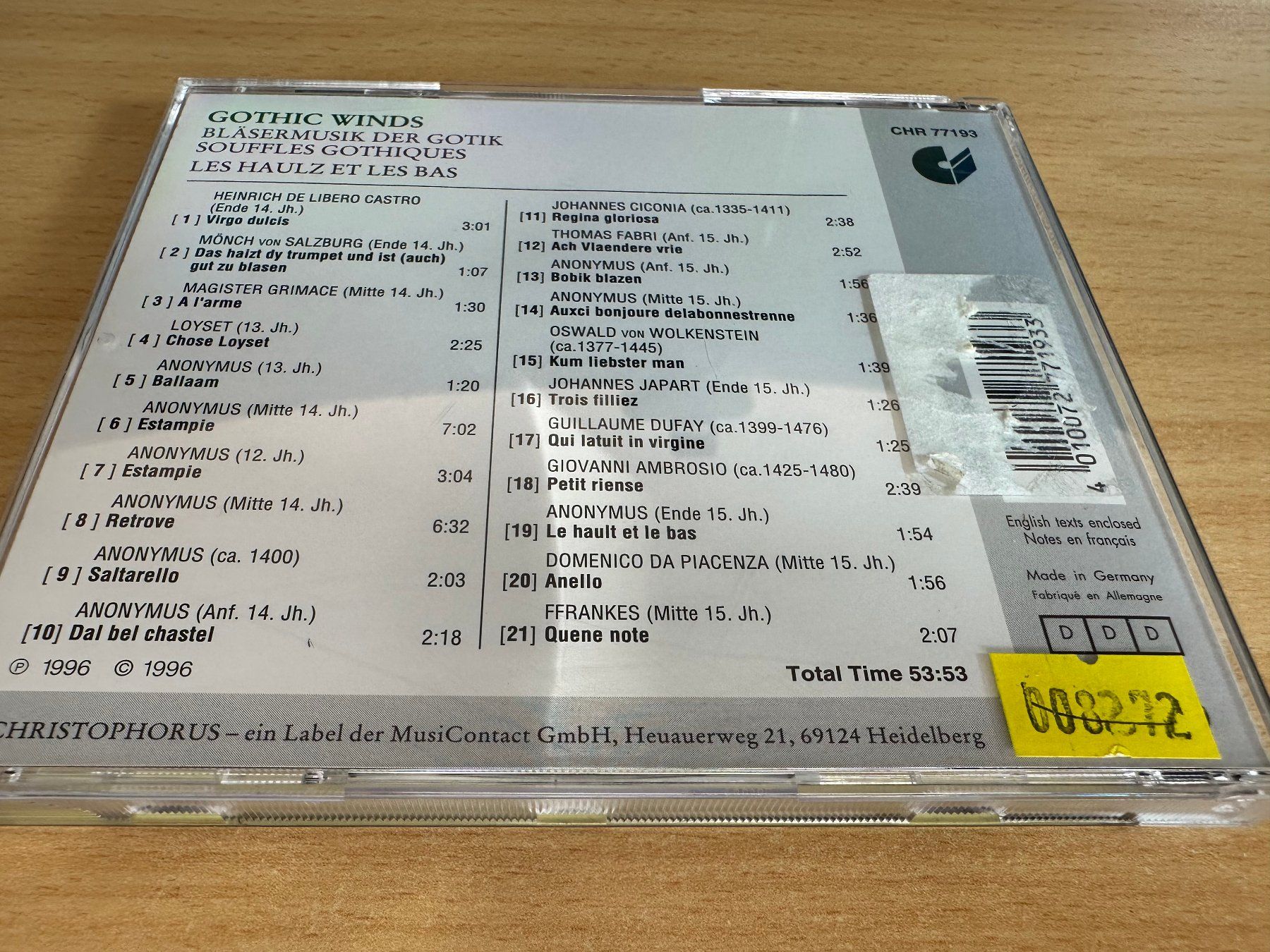 CDs: Gothic Winds - Bläsermusik der Gotik – Gebraucht aus Rikon im Tösstal von Alpenmutz 1