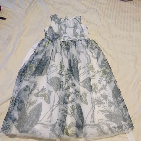 Kleid Grösse 110 Mädchen weiss mit Tiermuster guter Zustand
