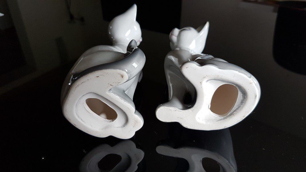 Statuette: 2 schöne Porzellan Katzen – Usato da Giswil venduto da online-Brockenhaus 3