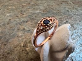 feiner zierlicher Ring mit Spinel Silber Roségold verg. 54,5