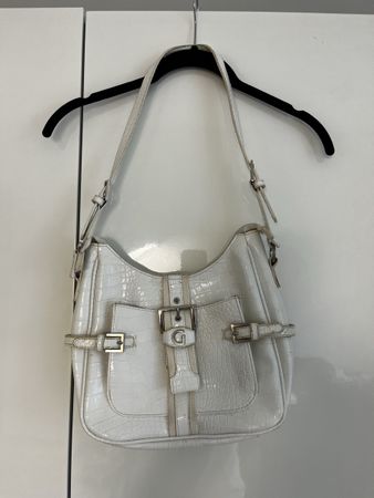 Weisse Gabor Handtasche Kroko-Optik Vintage