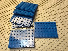 Lego 8 x Platten 6x8 blau
