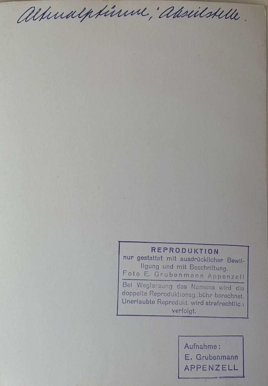 Cartoline postali: Foto E. Grubenmann, Appenzell, 13 x 18 cm – Usato da Frauenfeld venduto da Merk52 1