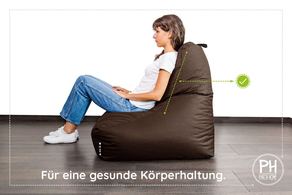 XXL Sitzsack Lounge Sessel Gamer Sitzkissen braun 4