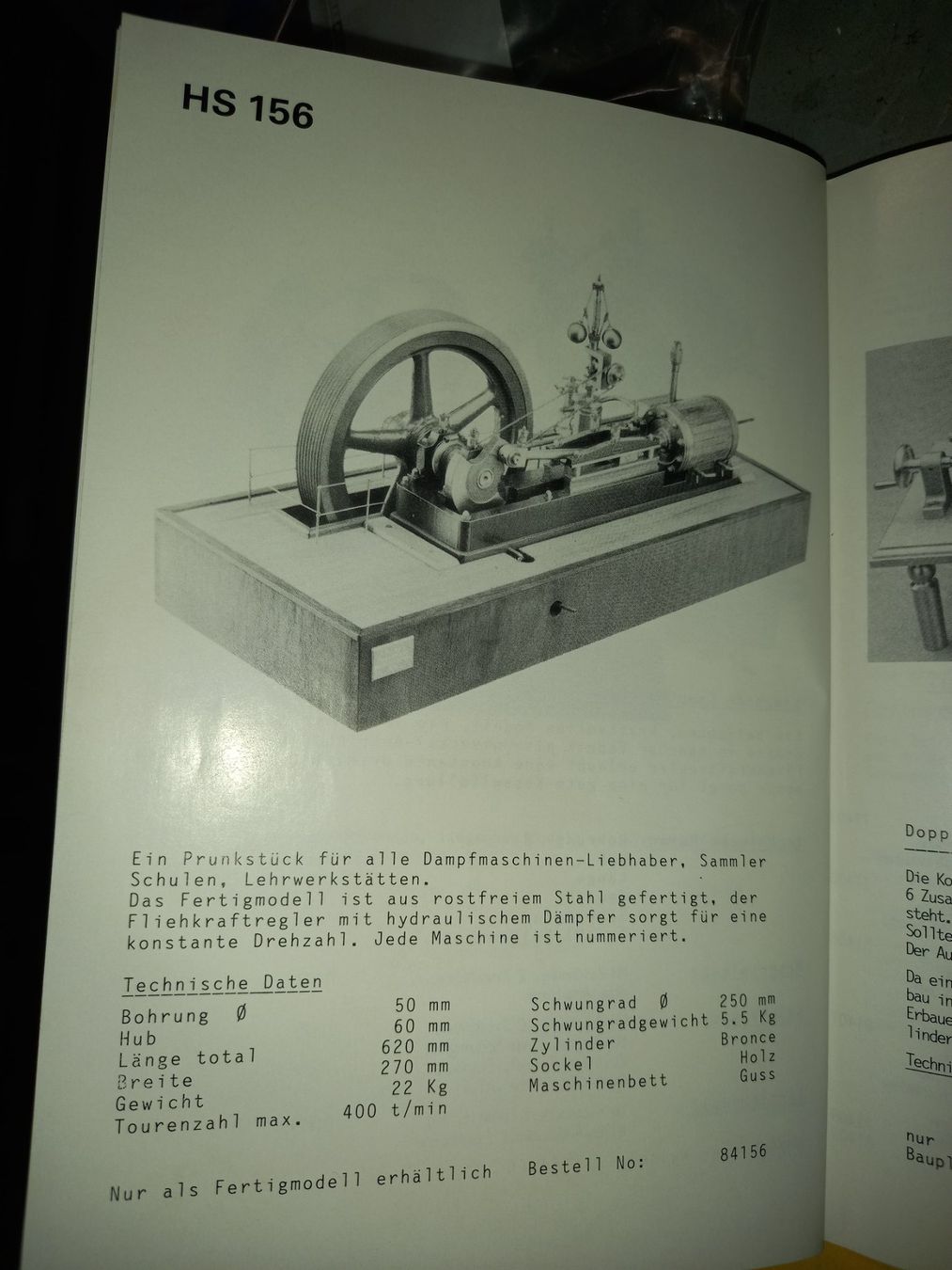 Kit di modellismo & Modellini statici: Dampfmaschine HS156 HOLZAPFEL – Usato da Brunnen venduto da Ofen21 4