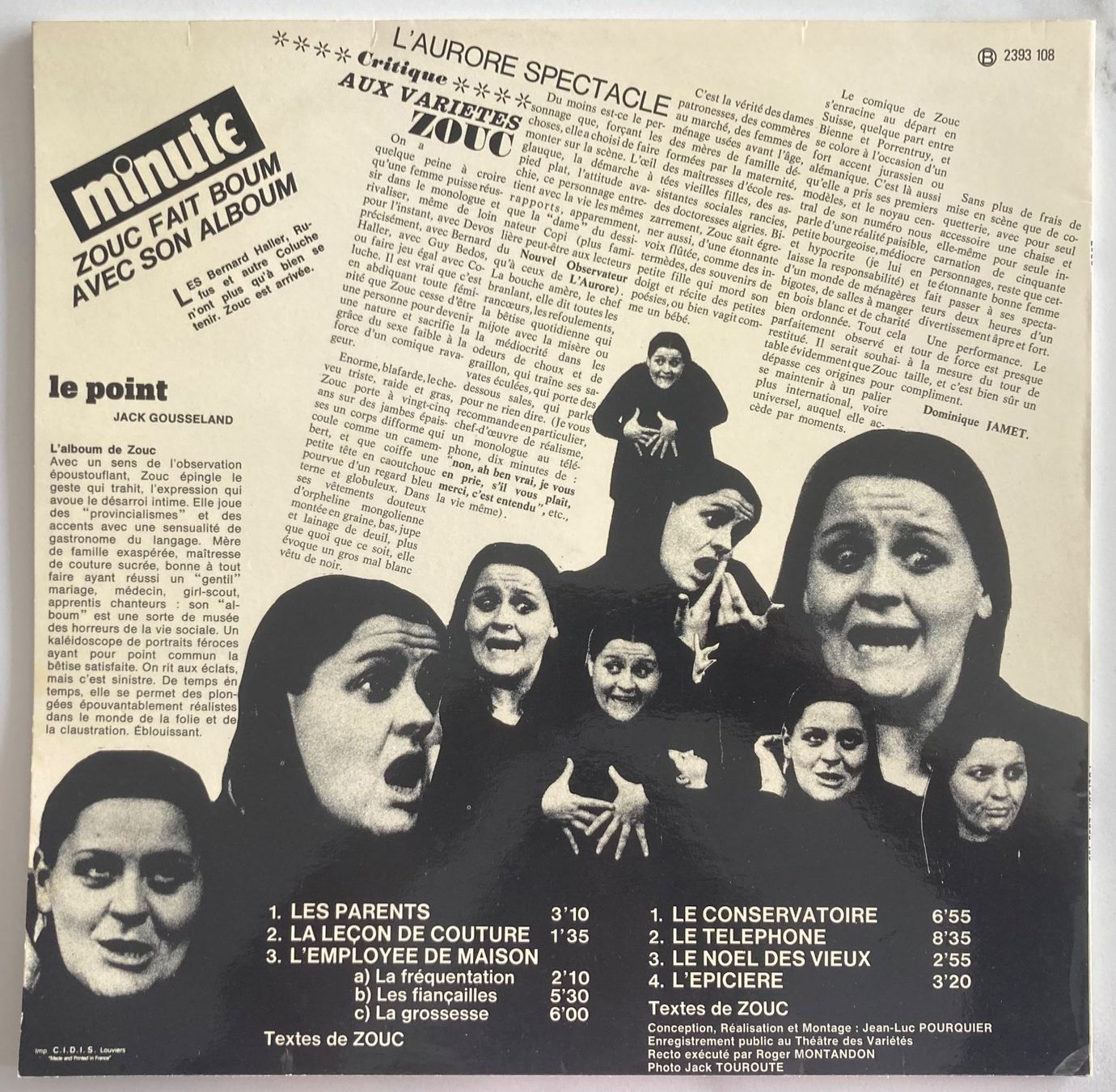 Vinyles: ZOUC - L'ALBOUM DE ZOUC – D'occasion à Poliez-Pittet par Newtown-Records 1