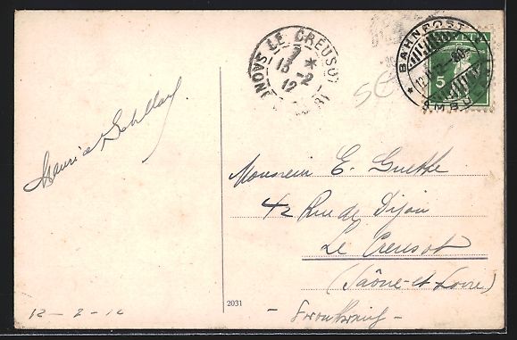 Cartoline postali: AK Bienne, Vue générale, 1912 – Usato da Berlin venduto da bartko-reher 1
