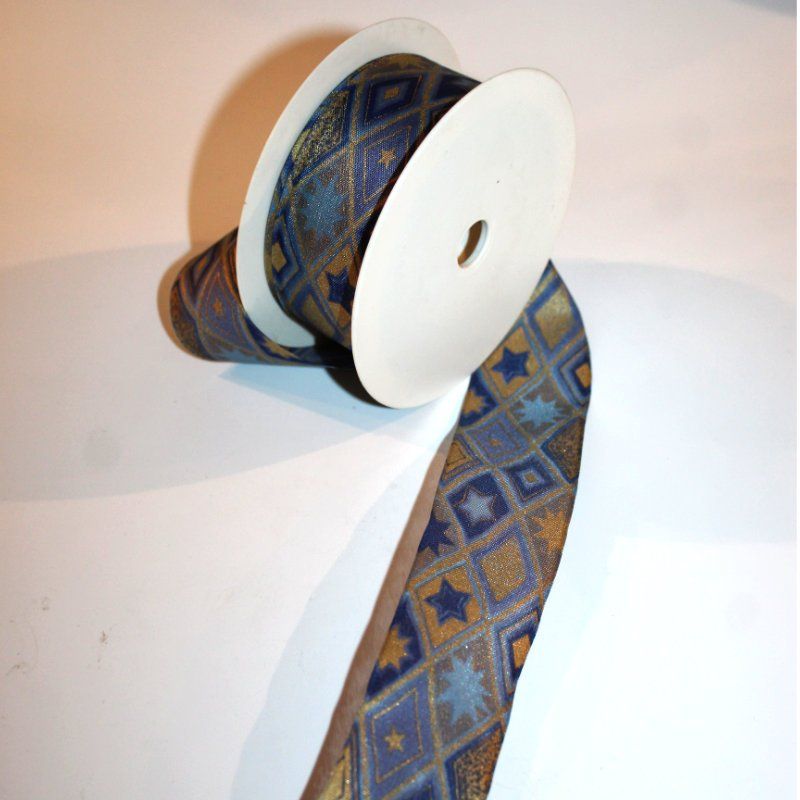 Nastri decorativi: Geschenk -  oder Dekoband im Blau-/gold-Ton, 17.5 m – Usato da Weggis venduto da Mylemontree 2