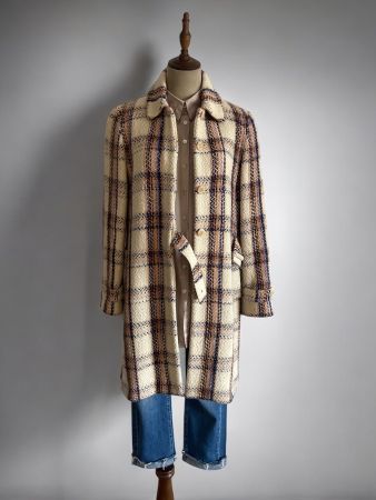 MIU MIU F/W 2000 Vintage Wool Plaid Coat Tweed D38/I44 Prada