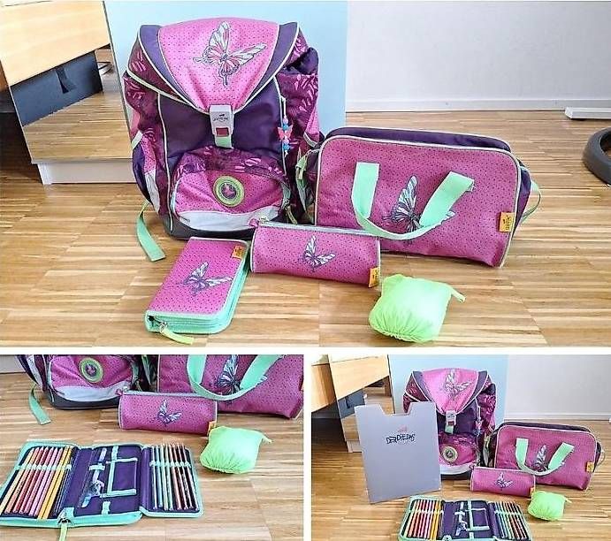 Borse & Zaini: ErgoFlex Superlight Schulthek Set: DerDieDas "Papillon" – Usato da Zürich venduto da Sandrasian
