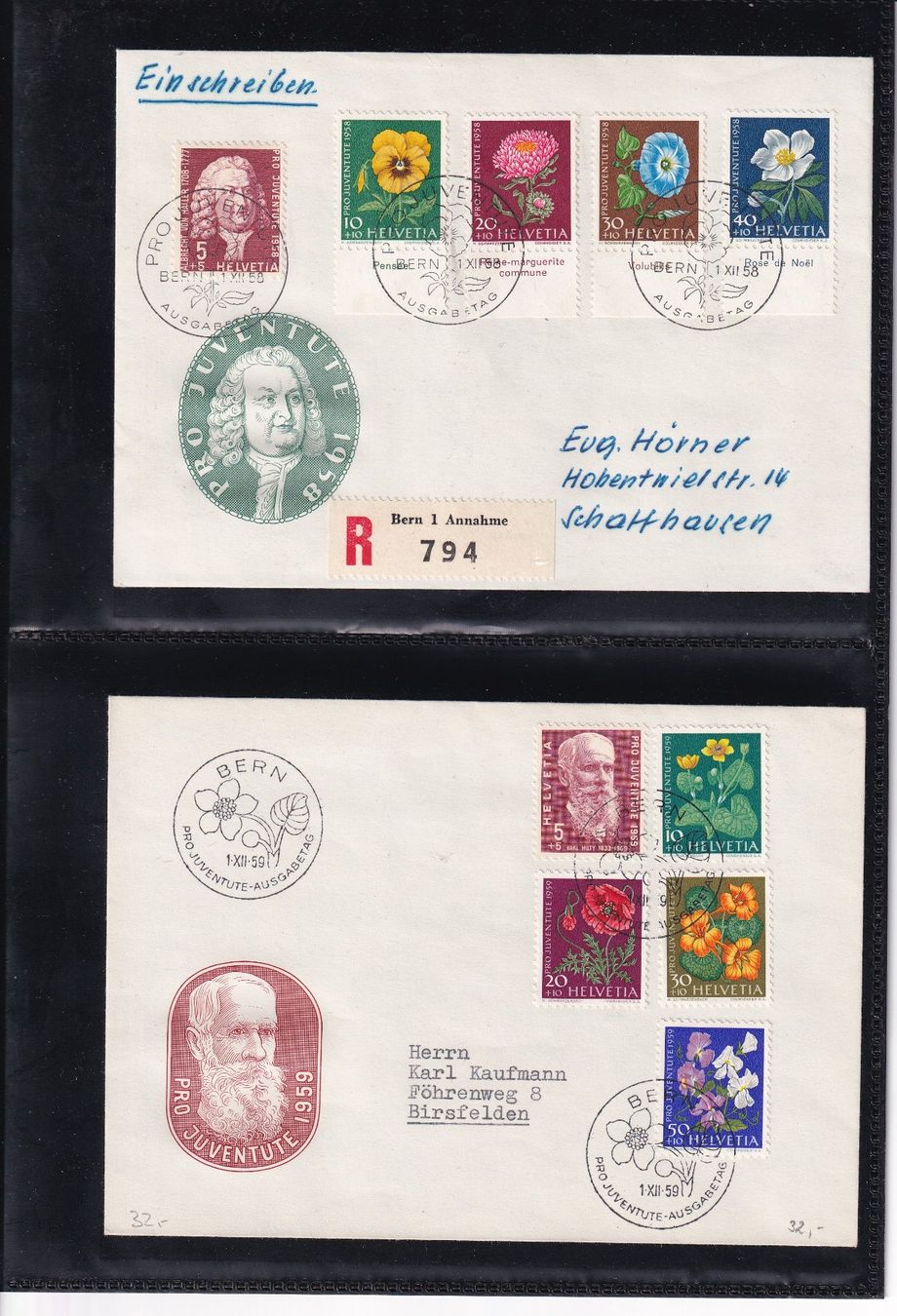 Alle Briefmarken: Sammlung FDC Pro Juventute 1954-2001 SBK 570.- – Gebraucht aus Rossa von becky05 2