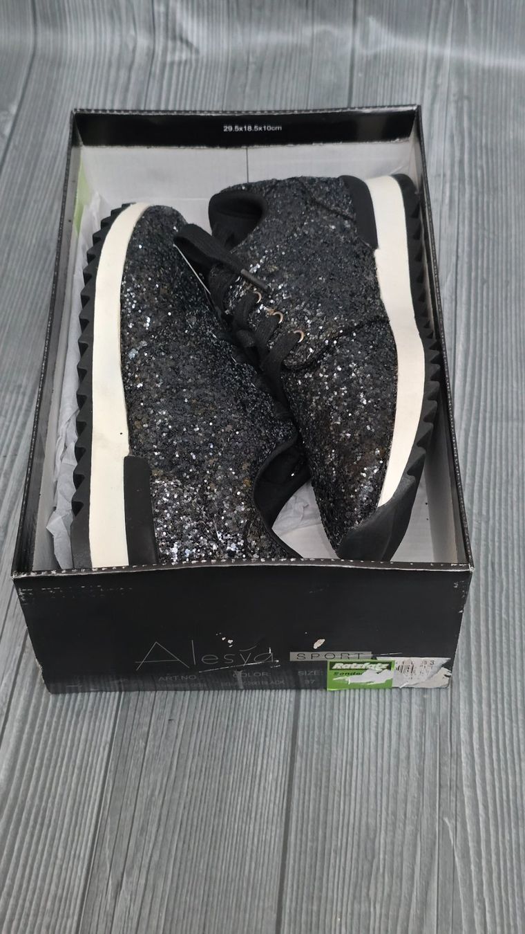 Scarpe da donna: Alesya Glitzer Sneaker - 37 - Black Sparkle – Nuovo (secondo la descrizione) da Thalwil venduto da VitaMini 5