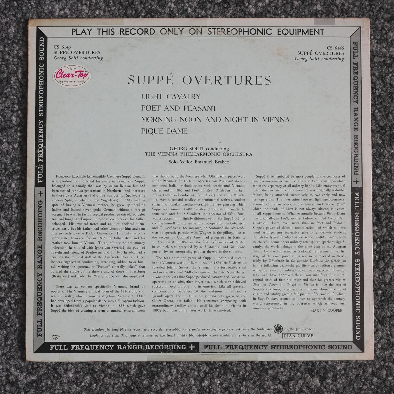 Dischi in vinile: London CS 6146 / von Suppé / Ouvertüren – Usato da Brunnen venduto da Techfreak1 1