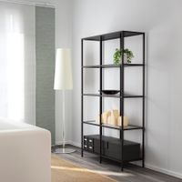 IKEA VITTSJÖ Regal mit Glasböden – Schwarzbraun  