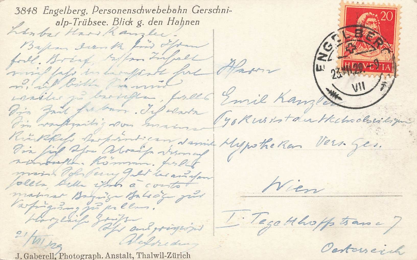 Cartoline postali: Engelberg Cabinovia Gondelbahn – Usato da Biasca venduto da Blenio71 1