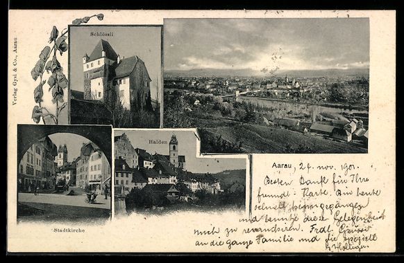 Ansichtskarten: Aarau, Schlössli, Stadtkirche, Halden – Gebraucht aus Berlin von bartko-reher