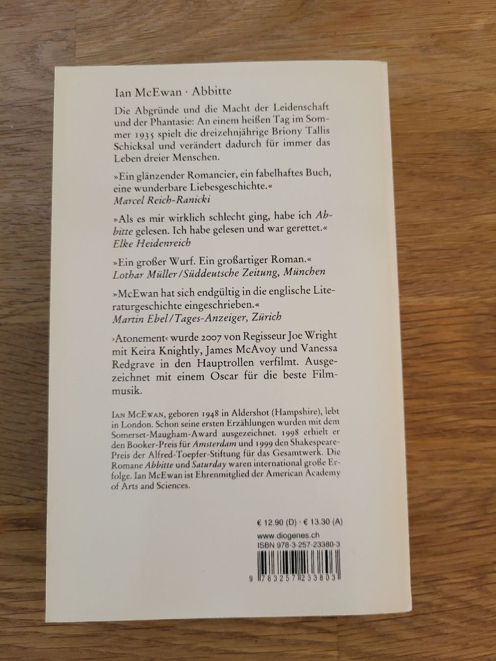 Libri: Ian McEwan - Abbitte, Roman - Diogenes Verlag – Usato da Amriswil venduto da noe_z7wn 1