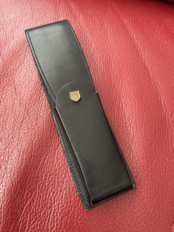 Online Schreibset Füller und Kugelschreiber aus Holz I inklusive Stifte-Etui aus Echtleder I Holzstifte auch Blackwood I Füllhalter, Kuli, Mäppchen in Geschenkbox
