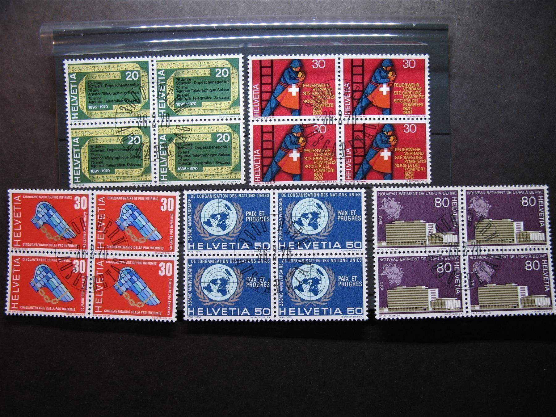 Tutti i francobolli: 1970 Werbemarken  I  4er ET – Usato da Wil SG venduto da fva01