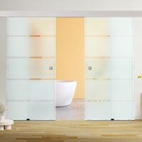 20704 - Doppelglasschiebetür SIRI – 205 x 105cm Milchglas