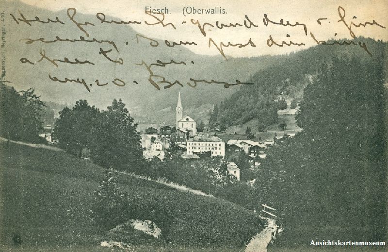 Cartoline postali: Fiesch + 1906 – Usato da Emmenbrücke venduto da teestube