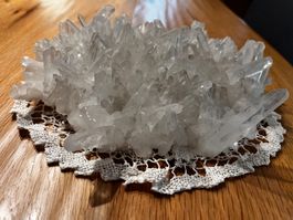 Bergkristall Stufe klar grosses Exemplar neuwertig