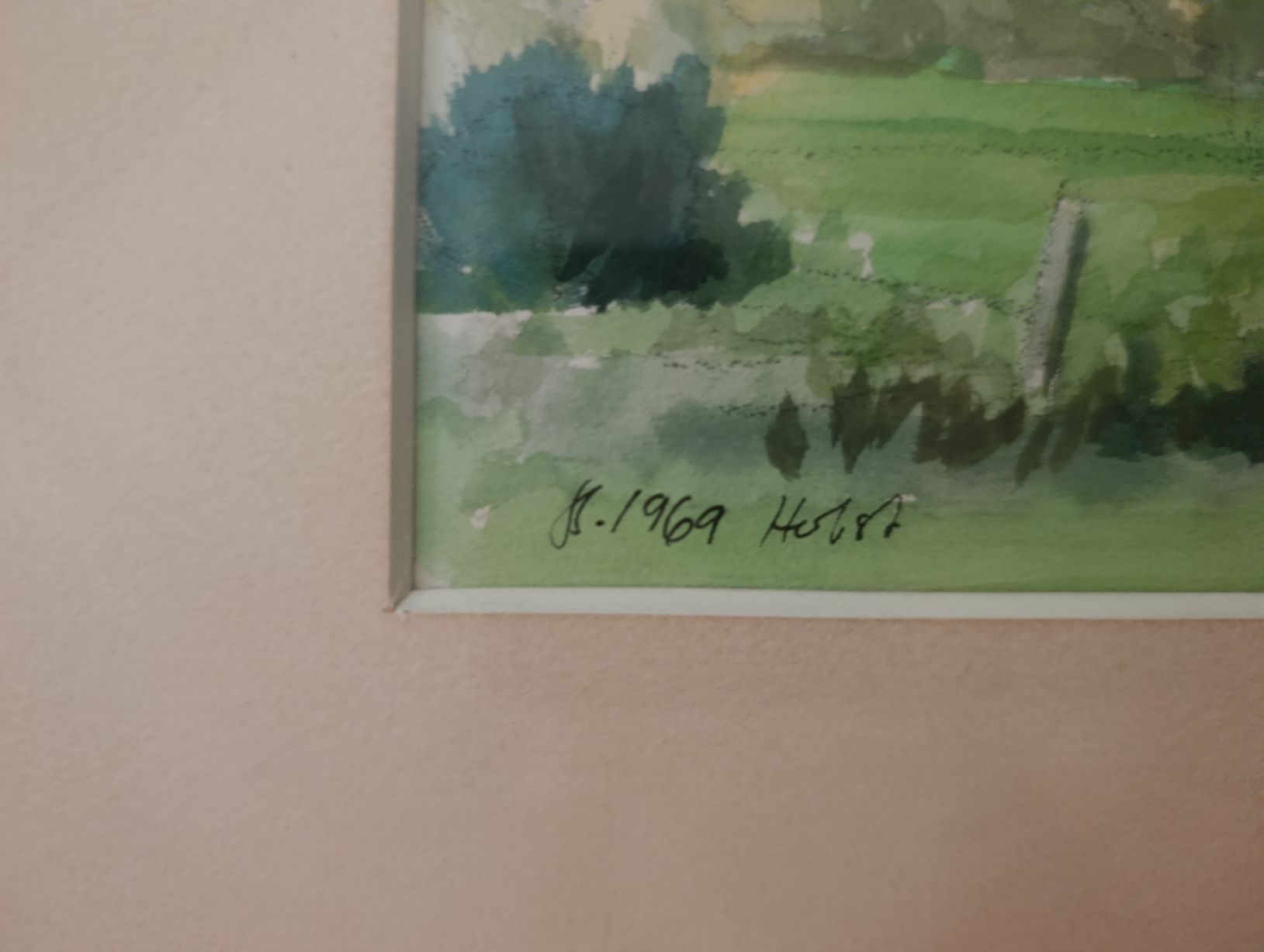 Gemälde: Aquarell Dorfansicht mit Rahmen – Gebraucht aus Oberwangen b. Bern von bre_lmp2 3