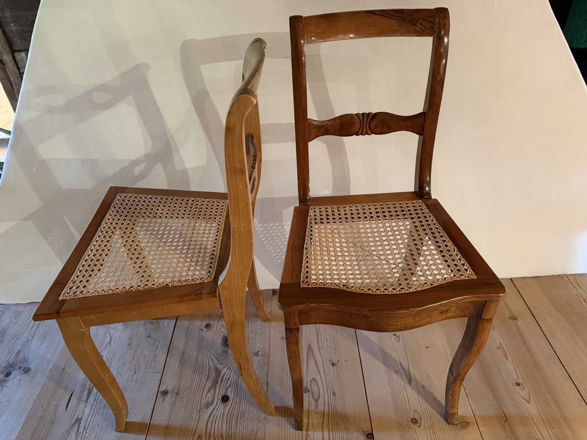Stühle: 2 biedermeier geflecht stühle mit neuem jonc geflecht – Gebraucht aus amden von horizontblau01 2