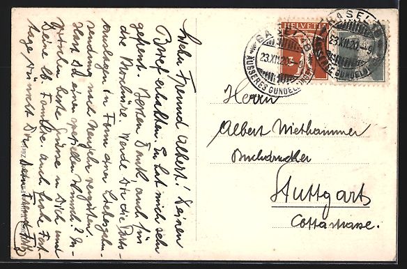 Cartoline postali: AK Chur, Teilansicht mit Bergen, 1920 – Usato da Berlin venduto da bartko-reher 1