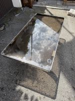 Tisch Metall Glas Art Deco Stil 131x66