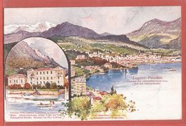 Lugano - Villa Carmen - Kunstkarte von E.Schlemo - 1904
