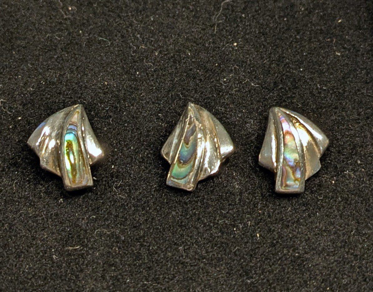 Orecchini pendenti & Orecchini a lobo: 3 Silber-Ohrstecker mit Abalone-Einlage 925 – Usato da Zetzwil venduto da Stritzi 1