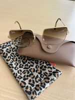 Ray-Ban Sonnenbrille Oversize Square Gold/Braun mit Original