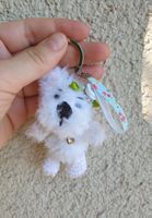 Amigurumi Schlüsselanhänger mit Hund West  Terrier Neu,