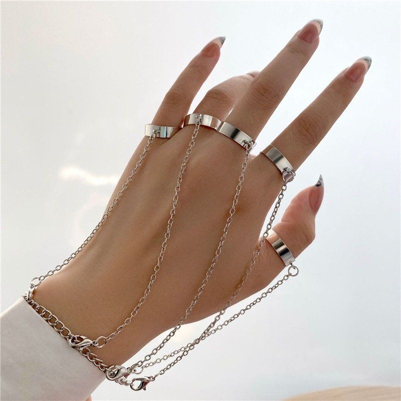 Anelli: Handgelenkringe mit geometrischer Kette – Nuovo e nell'imballaggio originale da Gurmels venduto da Swisspod 1