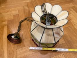 Vintage Tiffany-Stil Hängelampe, Kirschmuster, Top Zustand!