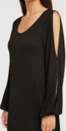 Longshirt Tunika Lascana schwarz mit Schlitzärmeln 36/38 Top