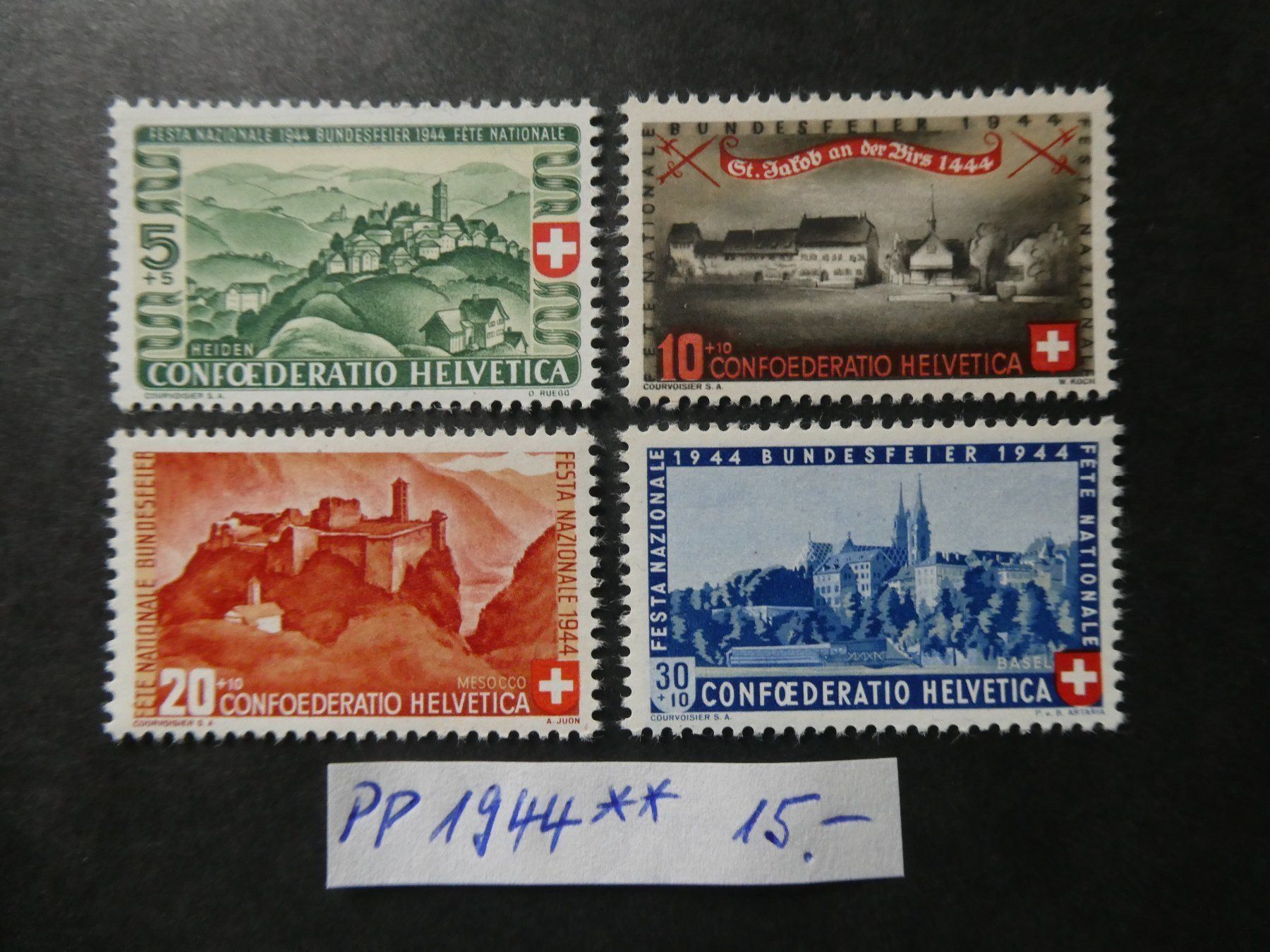 Alle Briefmarken: Pro Patria 1944 postfrisch – Gebraucht aus Lausen von Herbamare01