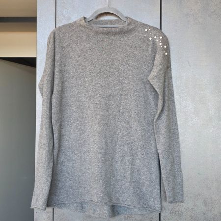 🐸 LAWRENCE GREY NY 100% KASCHMIR PULLOVER MIT PERLENDEKO