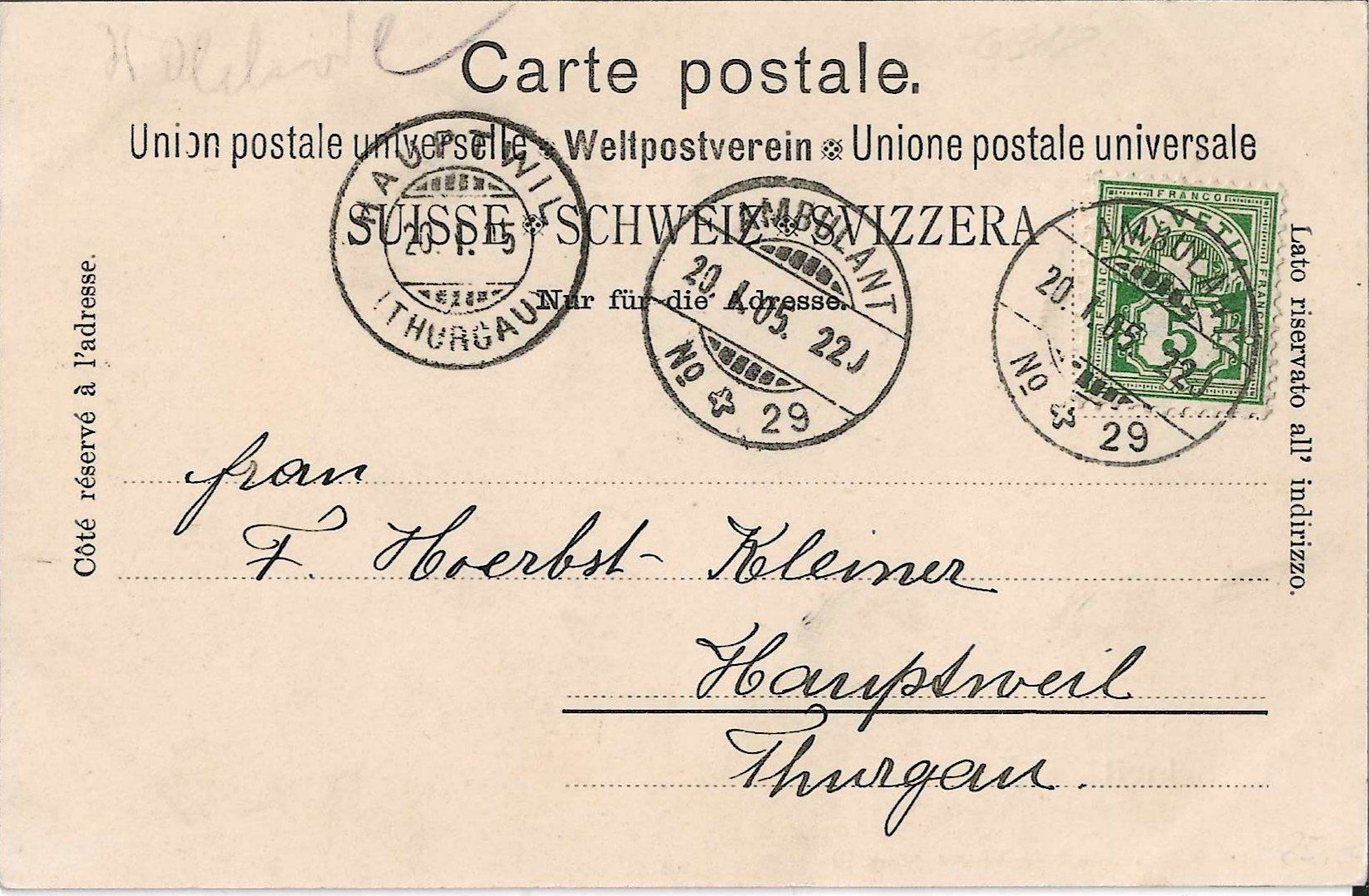 Cartoline postali: Karte Walchwil  1905 – Usato da Zürich venduto da Philacat11 1