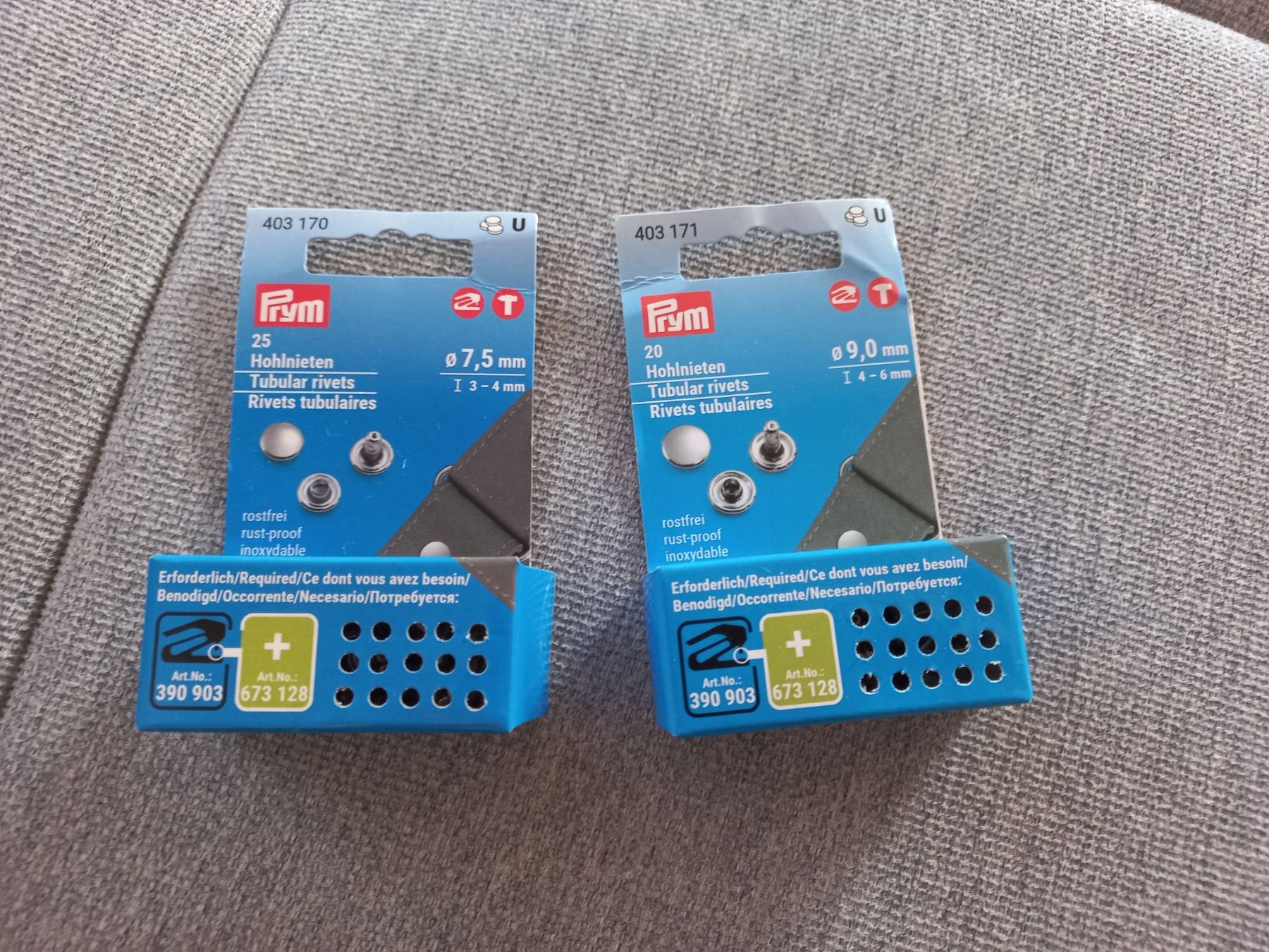 Kit bricolage: Prym Hohlnieten, 7.5mm & 9mm, neu – Nuovo e nell'imballaggio originale da Luthern venduto da JanK_