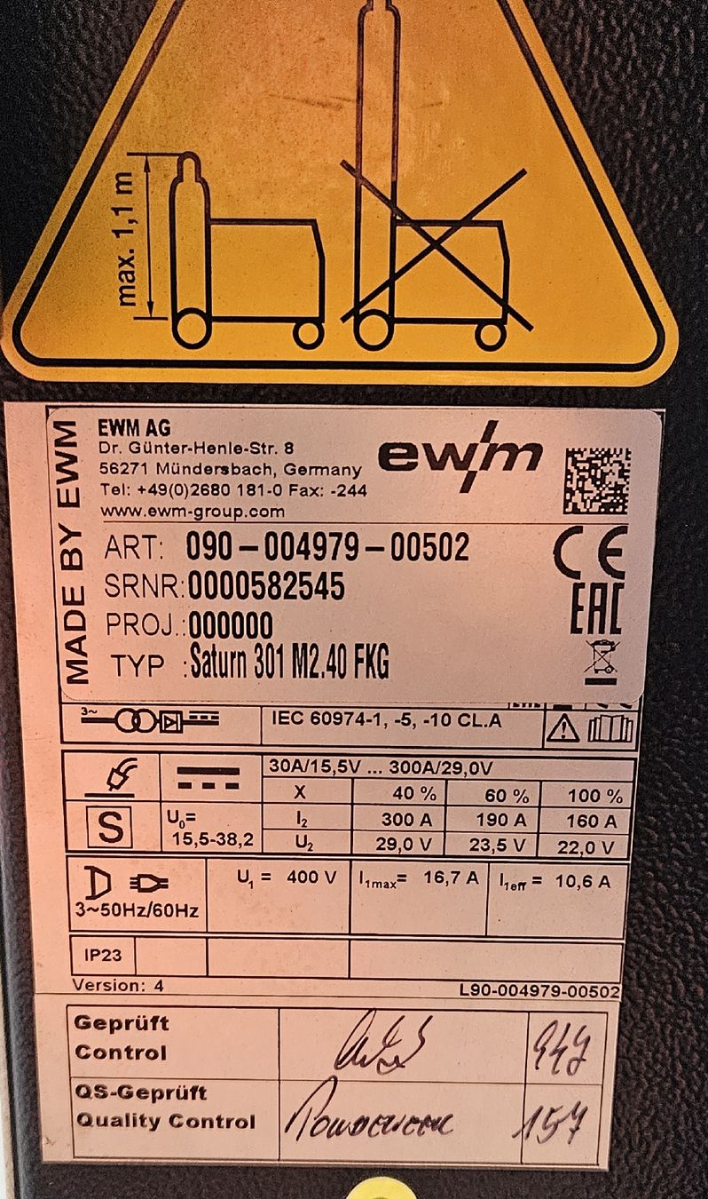 EWM Saldatori: Schweissgerät EWM 301 Saturn, gebraucht – Usato da St. Erhard venduto da semsi95 3