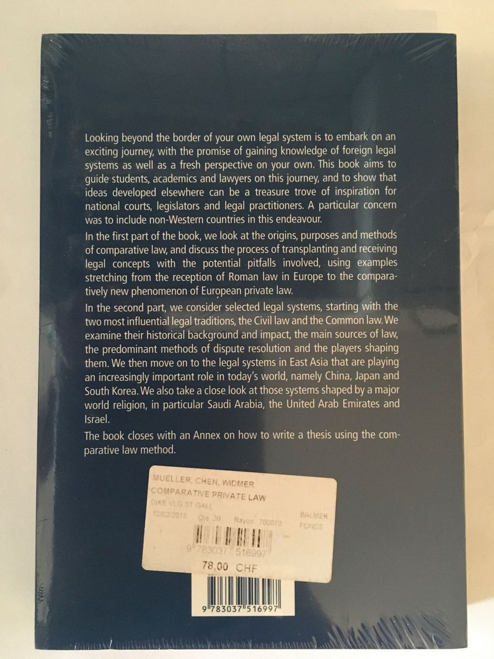 Libri: Comparative Private Law, Dike Verlag, 2015 – Nuovo e nell'imballaggio originale da Düdingen venduto da pyl_dv98 1