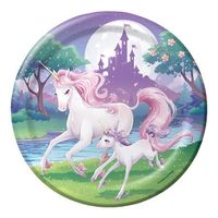 Einhorn lila / Pappteller 23cm / 8Stk.