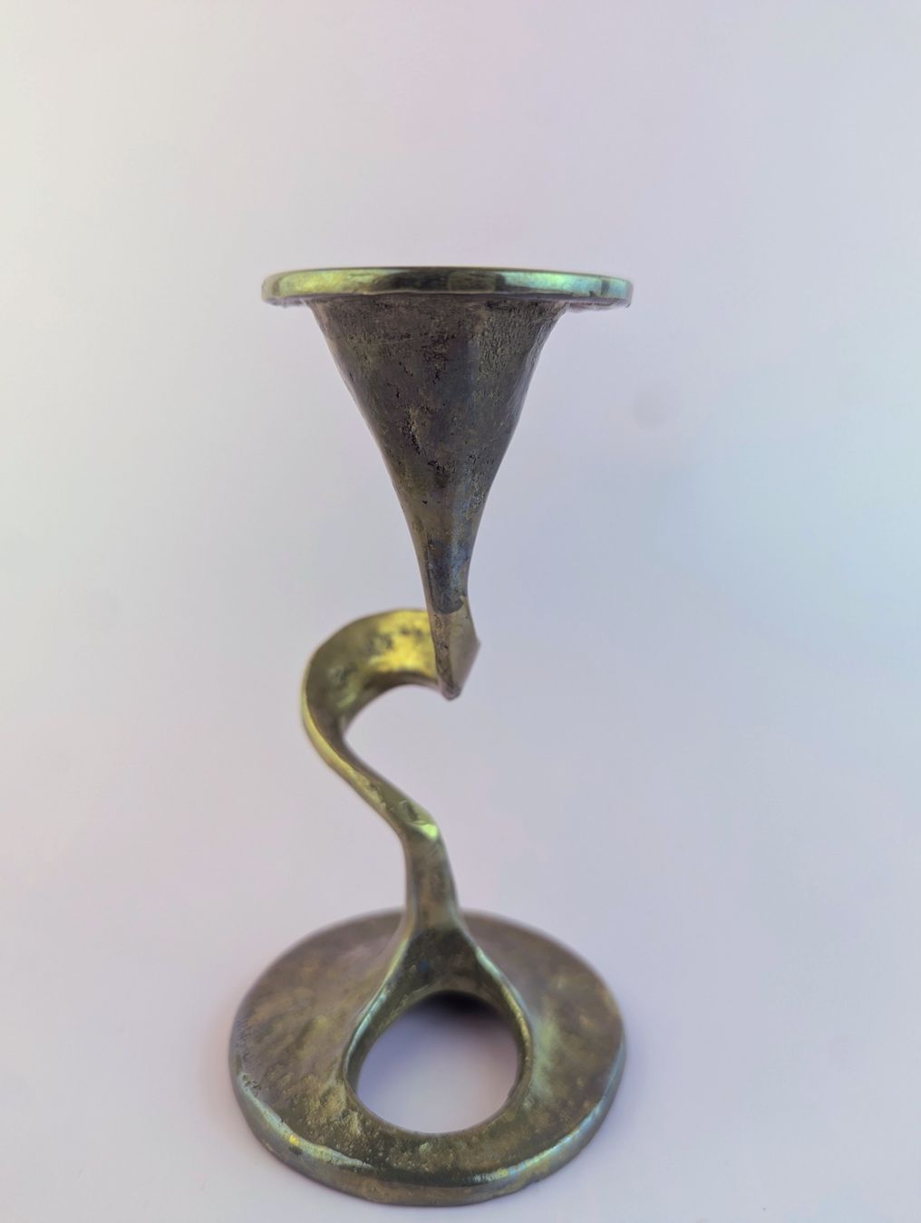 Portacandele: Vintage Brutalist Brass Candlesticks, Mid Century, Amadeus? – Usato da Erlinsbach SO venduto da Meytalien 3