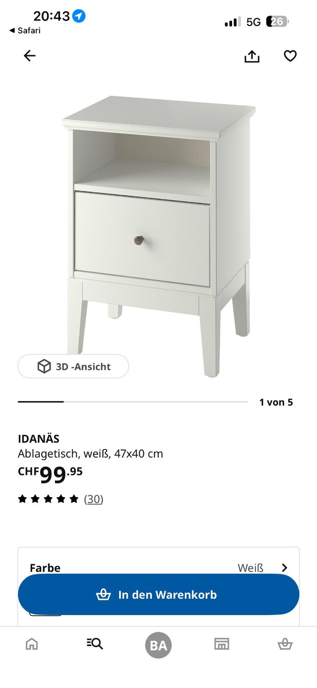 Tables de nuit: 2x Nachttische IKEA - Idanäs – D'occasion à Urtenen-Schönbühl par GadgetsBern 1