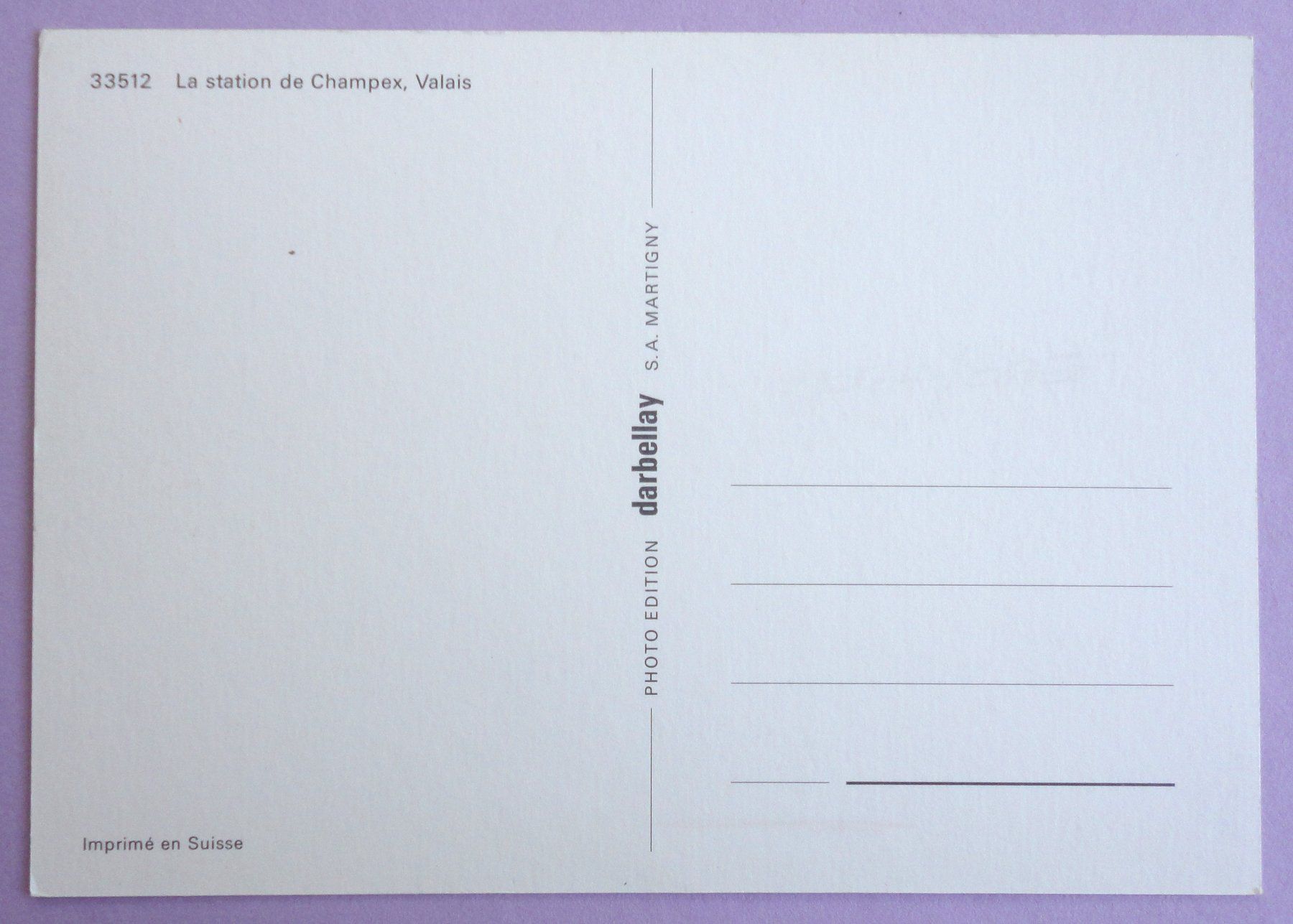 Cartes postales: La station de Champex – D'occasion à Fétigny par Billy2miny 1