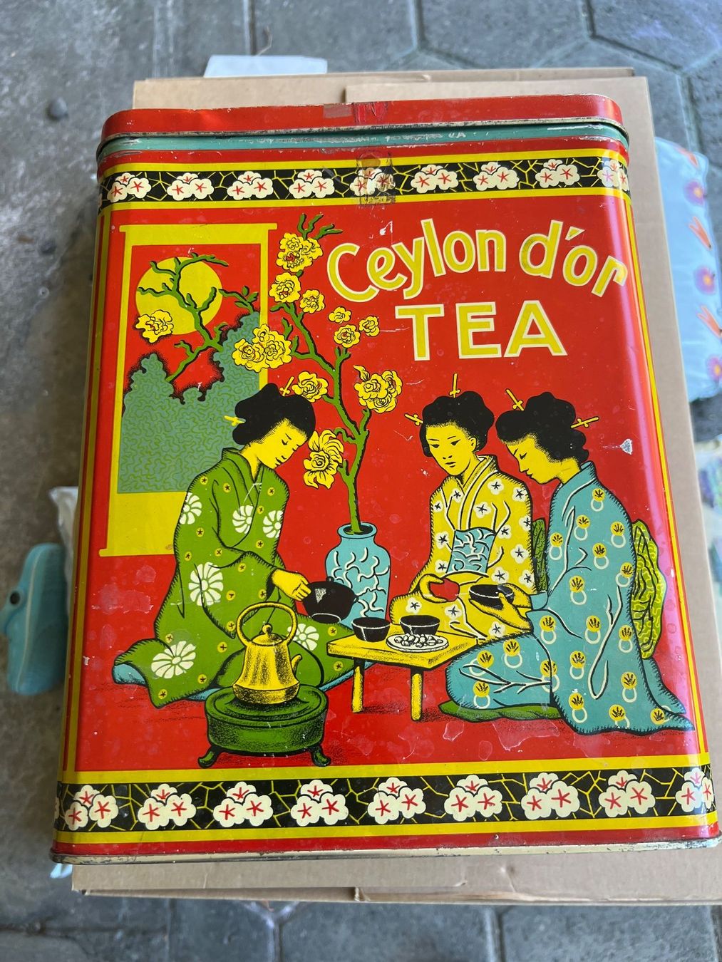 Barattoli: Antike Blechdose Ceylon Tea, Ostermundigen Bern, Beutter – Usato da Rothrist venduto da tokjote